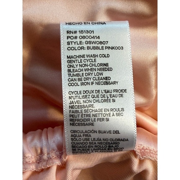 Good American Bubble Pink Satin Ruched Side Tie Bikini Bali Bottom Size 4 XL NEW - Picture 4 of 4